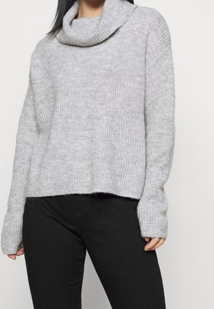 Striktrøje - mottled light grey