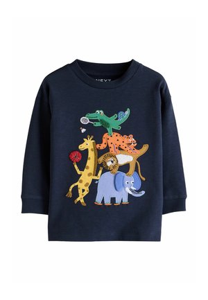Next, REGULAR FIT - LONG SLEEVE APPLIQUÉ T-SHIRT - Langarmshirt - dark navy safari animal