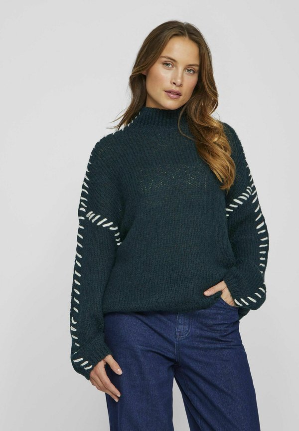 HIGH NECK - Strickpullover - scarab
