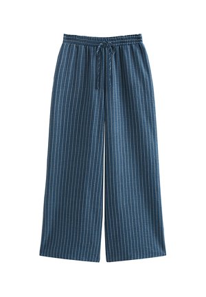 New Look, DARK STRIPED WIDE LEG TROUSERS - Broek - blue pattern