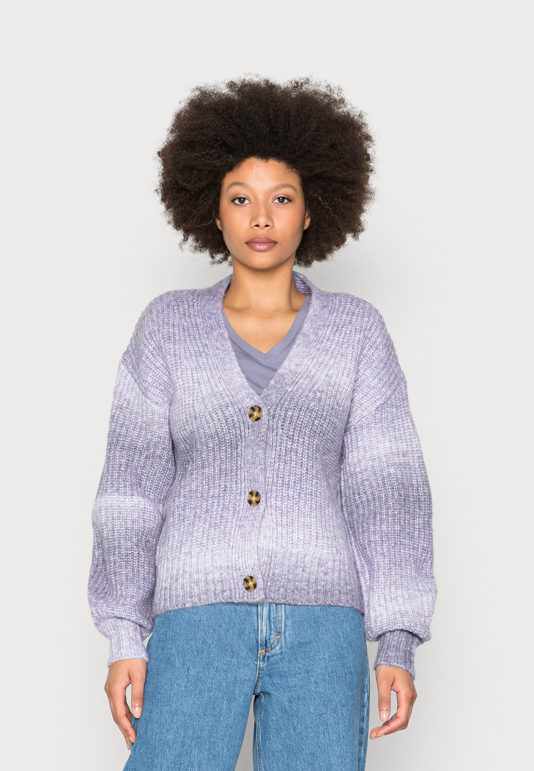 lilac button front cardigan