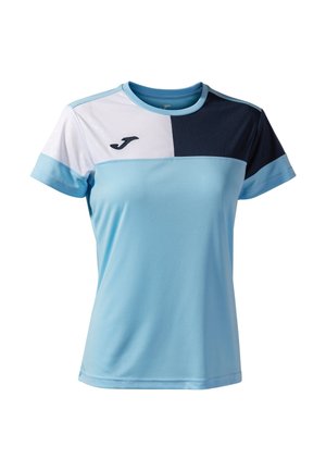 CREW - Camiseta estampada - bleu ciel blanc