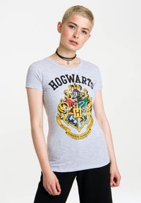 LOGOSHIRT HOGWARTS LOGO - T-shirt imprimé - grau-meliert