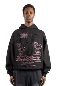 FAVELA - CAUSE & CURE RHINESTONE UNISEX - Hoodie - black Thumbnail Image 1