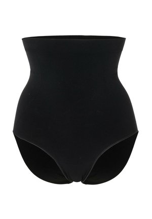 Shapewear nero a vita alta realizzato in tessuto morbido. Caratterizzato da un design senza cuciture e una vestibilità aderente per una silhouette slanciata.