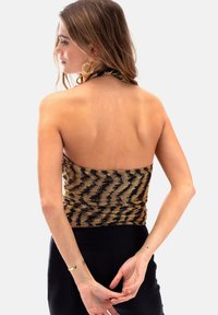 THE-ARE HALTER CON BRILLO - Blusa - black
