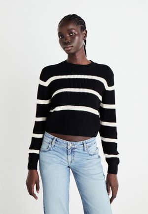 Noisy May NMMAYSA O NECK - Jumper - black/eggnog