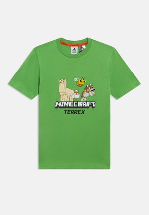 adidas Terrex MINECRAFT TEE UNISEX - T-shirts med print - semi lucid lime