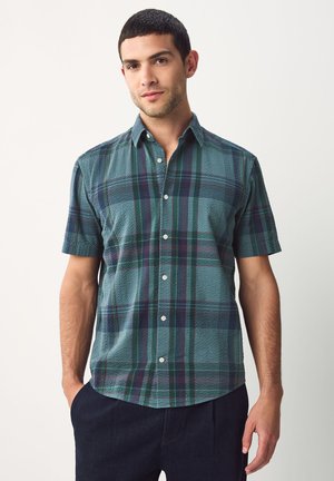 REGULAR FIT CHECK SHORT SLEEVE SMART  - Košeľa - blue green madras
