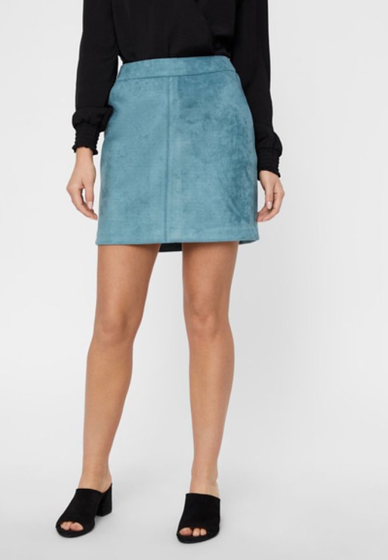 Vero Moda VMDONNADINA SHORT - Minikjol - smoke blue