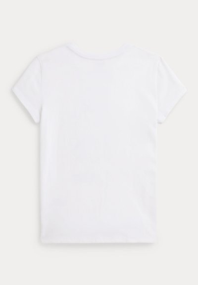 Λευκό κοντομάνικο μπλουζάκι κατασκευασμένο από μαλακό βαμβάκι. Διαθέτει λαιμόκοψη σε στυλ crew και ομαλή, απλή υφή χωρίς ορατά σχέδια ή αξεσουάρ.