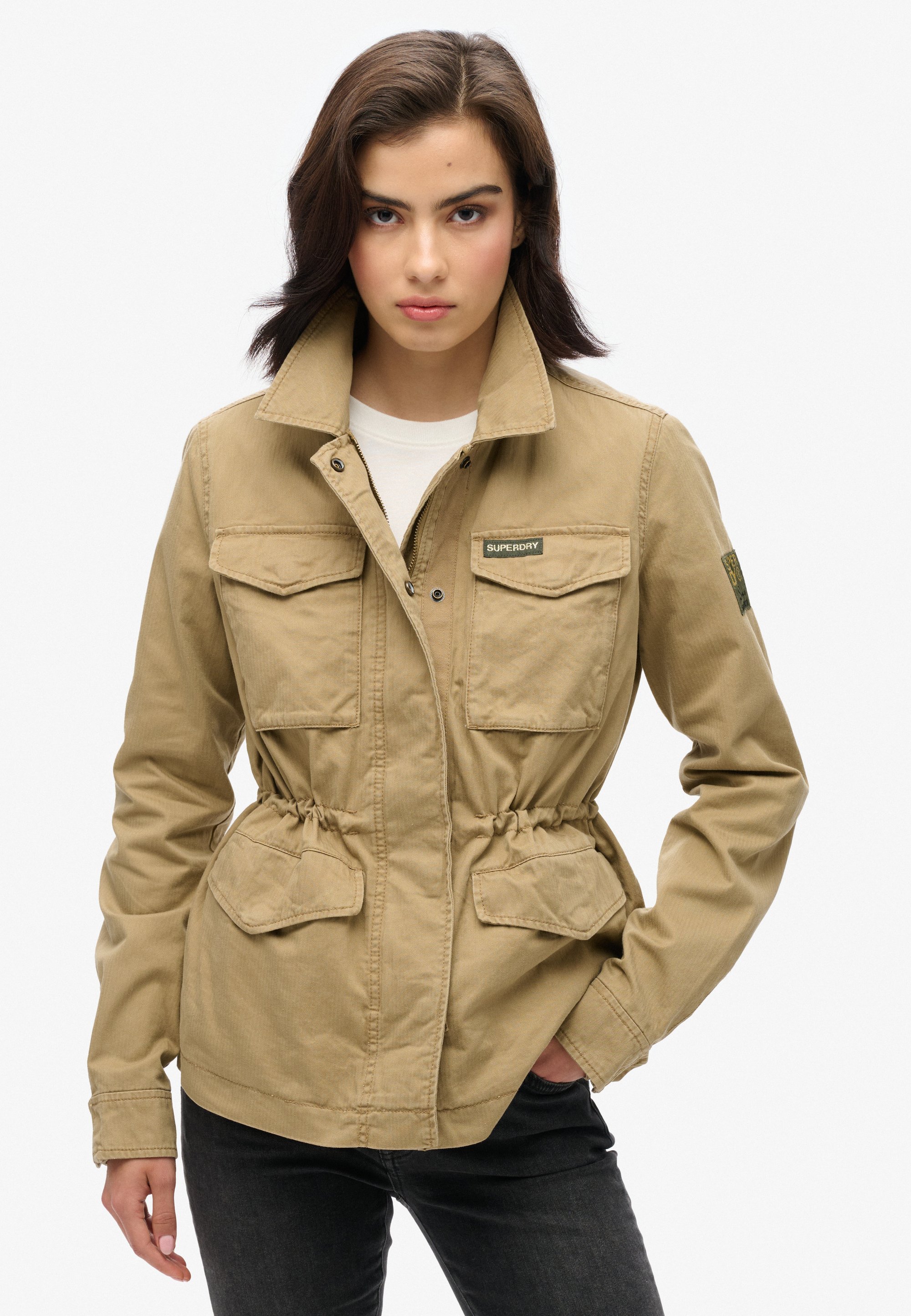 Superdry & Co VINTAGE HOODED - Giacca in pile - vintage ecru/beige - Zalando
