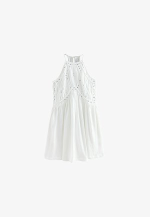 Next, REGULAR FIT - EMBROIDERED MIRROR DETAIL HIGH NECK MINI DRESS . - Freizeitkleid - white