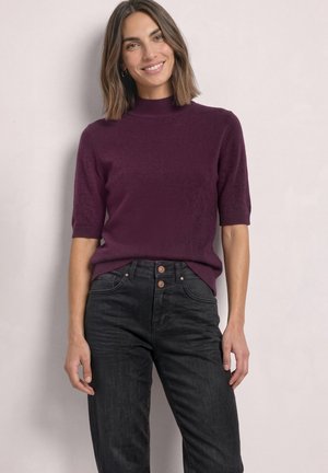 Street One, KURZARM PULLOVER MIT TURTLE NECK - T-shirt basique - berry maroon mel