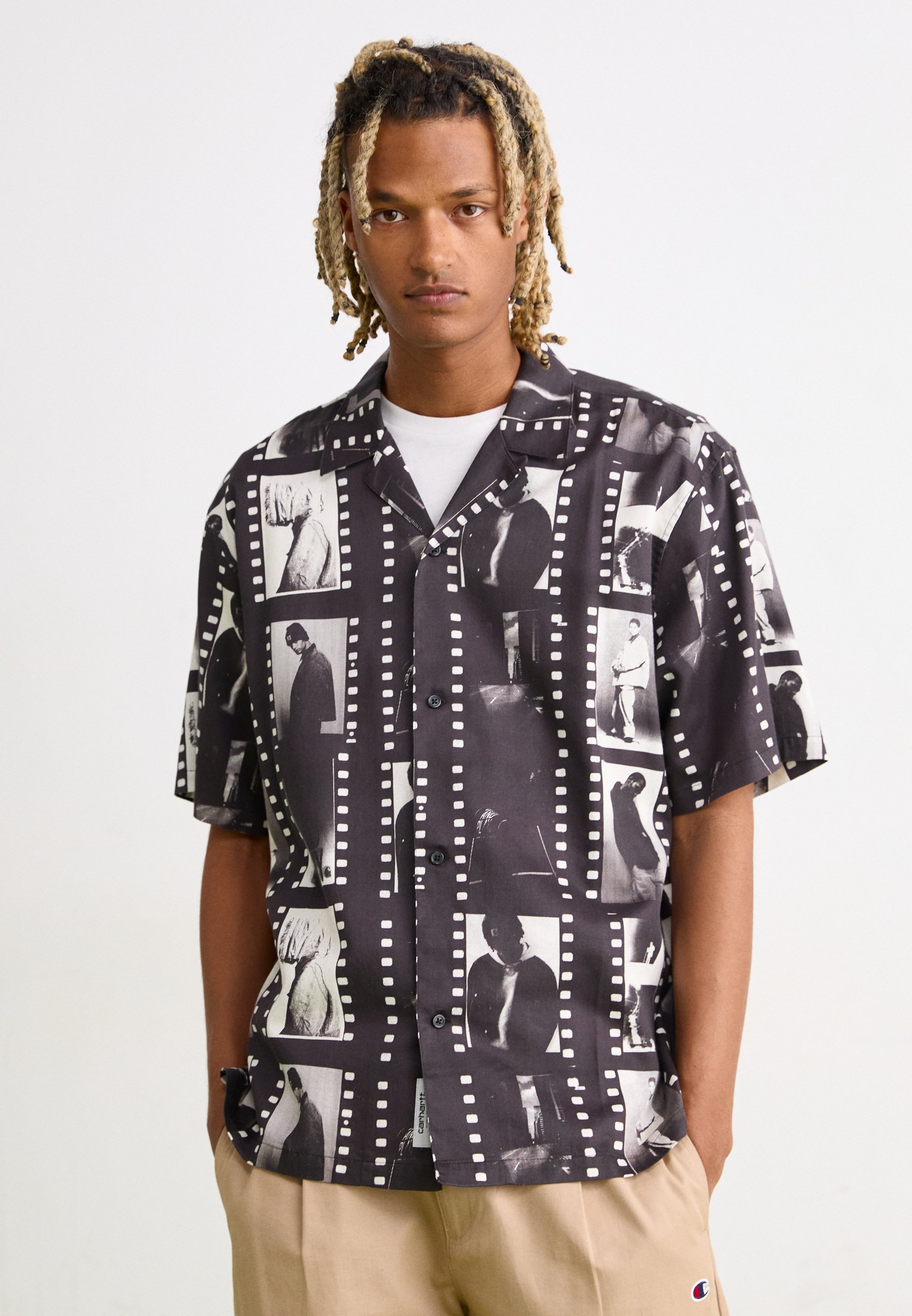 Carhartt WIP PHOTO STRIP SHIRT - Shirt - black/white/black