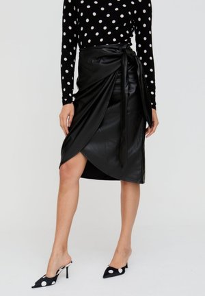ROCK NIA DRAPED MIDI  - Wickelrock - black