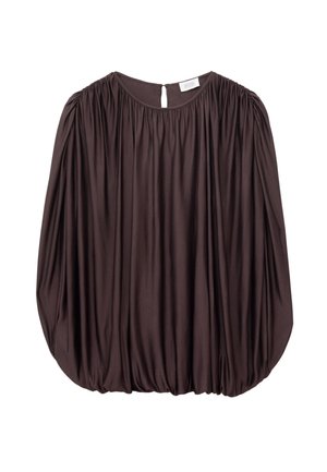 & OTHER STORIES, & OTHER STORIES DRAPED JERSEY TOP - Blouse - dark brown
