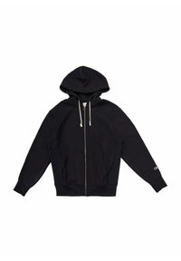 CON CAPPUCCIO - Felpa con zip - nero