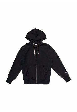 CON CAPPUCCIO - Felpa con zip - nero