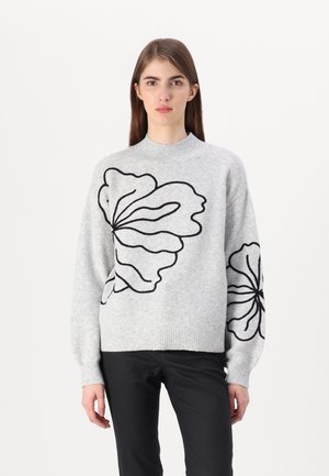 JDYBINE FLOWER  - Pullover - grey melange