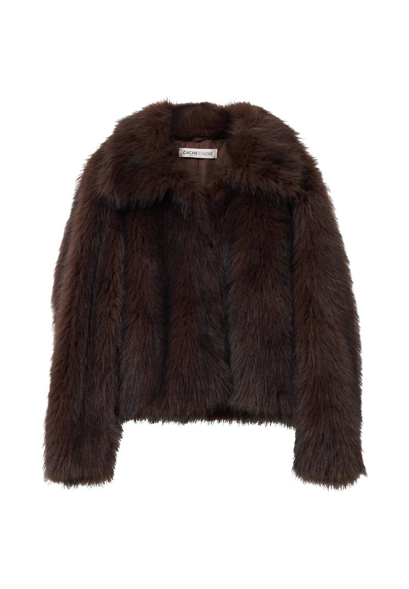 Cache Cache Manteau Noir A Capuche Femme Cache Cache Veste D'hiver Marron  Foncé