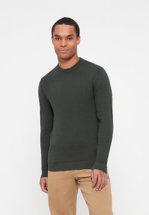 SLHDANE STRUCTURE CREW NECK - Strickpullover - deep forest