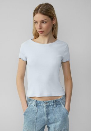 MIT RUNDHALSAUSSCHNITT - Basic T-shirt - hellblau