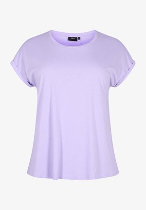 Zizzi SHORT SLEEVED BLEND - Lihtne T-särk - lavender