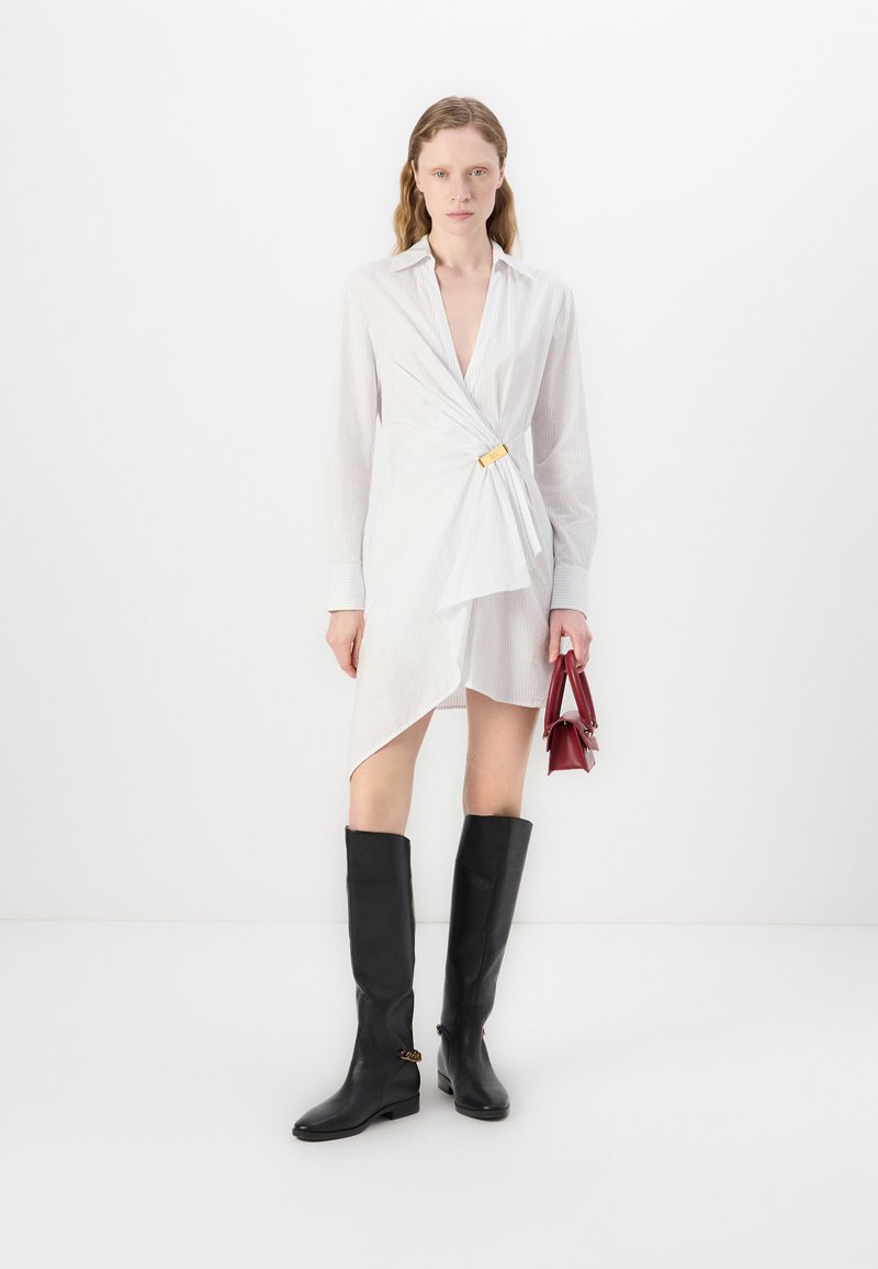 Elisabetta Franchi WOMEN'S DRESS Abito a camicia bianco