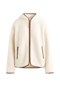 FAUX-SHEARLING WITH HOOD - Jakna iz flisa - stone