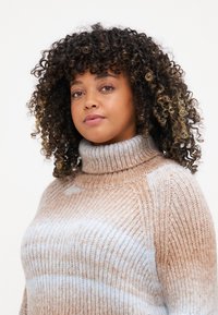 ONLY Carmakoma CARDITTE ROLLNECK  - Camisola - cloud blue/tobacco brown