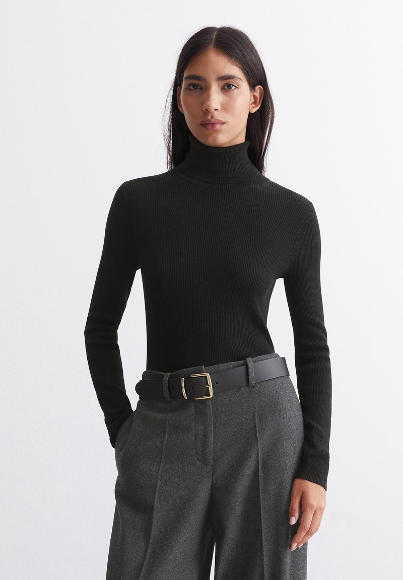 Marc O'Polo LONGSLEEVE STRUCTURE - Strickpullover - black