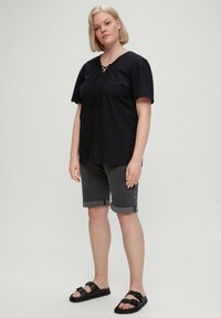 Triangle AUS SEERSUCKER - Blusa - schwarz