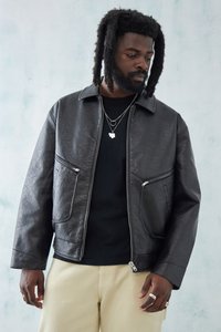 BDG Urban Outfitters SIDE POCKET UNISEX - Jachetă din imitație de piele - black