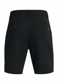 Shorts negri din material ușor, cu două buzunare la spate și o marcă subtilă în colțul din dreapta jos. Croială ajustată.