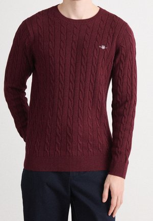 Strickpullover - mottled bordeaux
