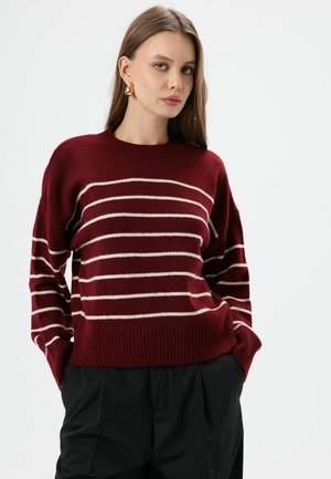 STRIPED - Pullover - burgundy