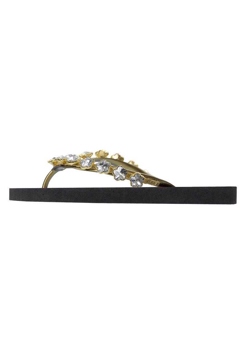 Uzurii Infradito Precious Bloom White - Black Con Fiori 3D - Suola Morbida In Gomma - 5