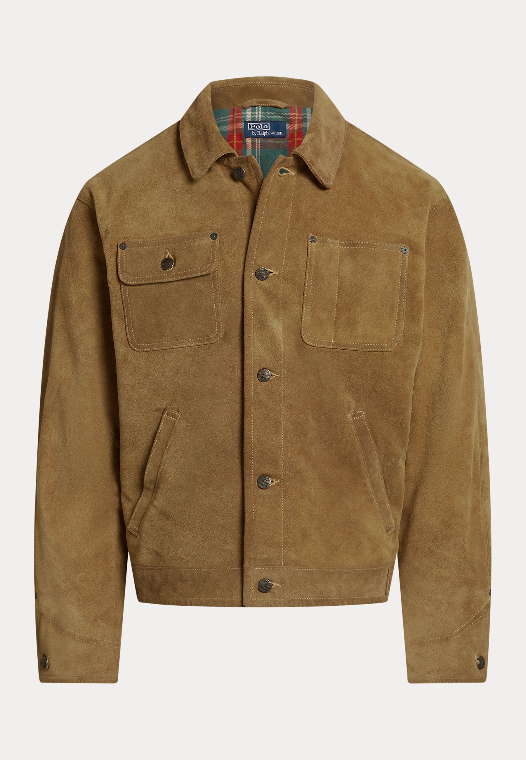 Polo Ralph Lauren SUEDE JACKET - Leather jacket - desert khaki
