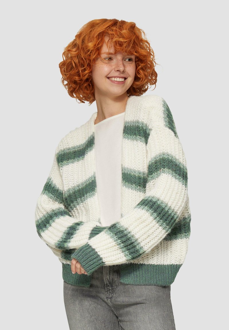 QS Strickjacke - dunkles salbeigrün