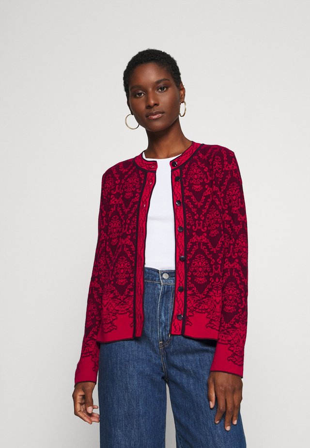 STRUCTURE PATTERN - Neuletakki - red