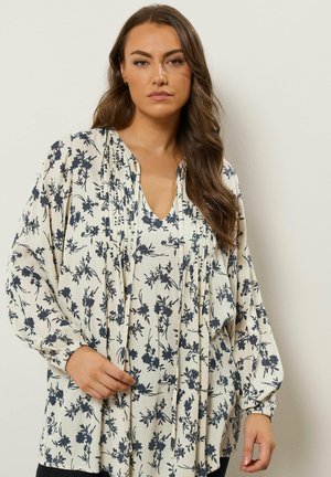 FLORAL TIE NECK  - Tunika - white