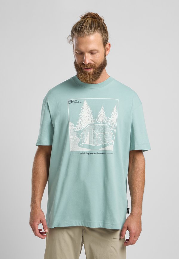 T-Shirt print - tent soft jade