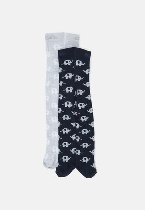 Ewers BABY ELEFANTS 2 PACK UNISEX - Strumpfhose - navy/grey