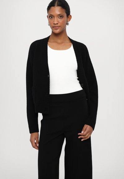 rag & bone IRINA PONTE WIDE LEG PANT - Trousers - black