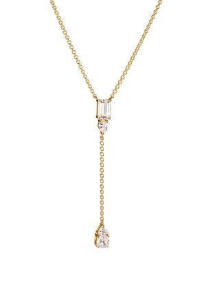 Y-FORM MIT ZIRKONIASTEINEN BOLD ELEGANCE - Halskette - gelbgoldfarben/weiß