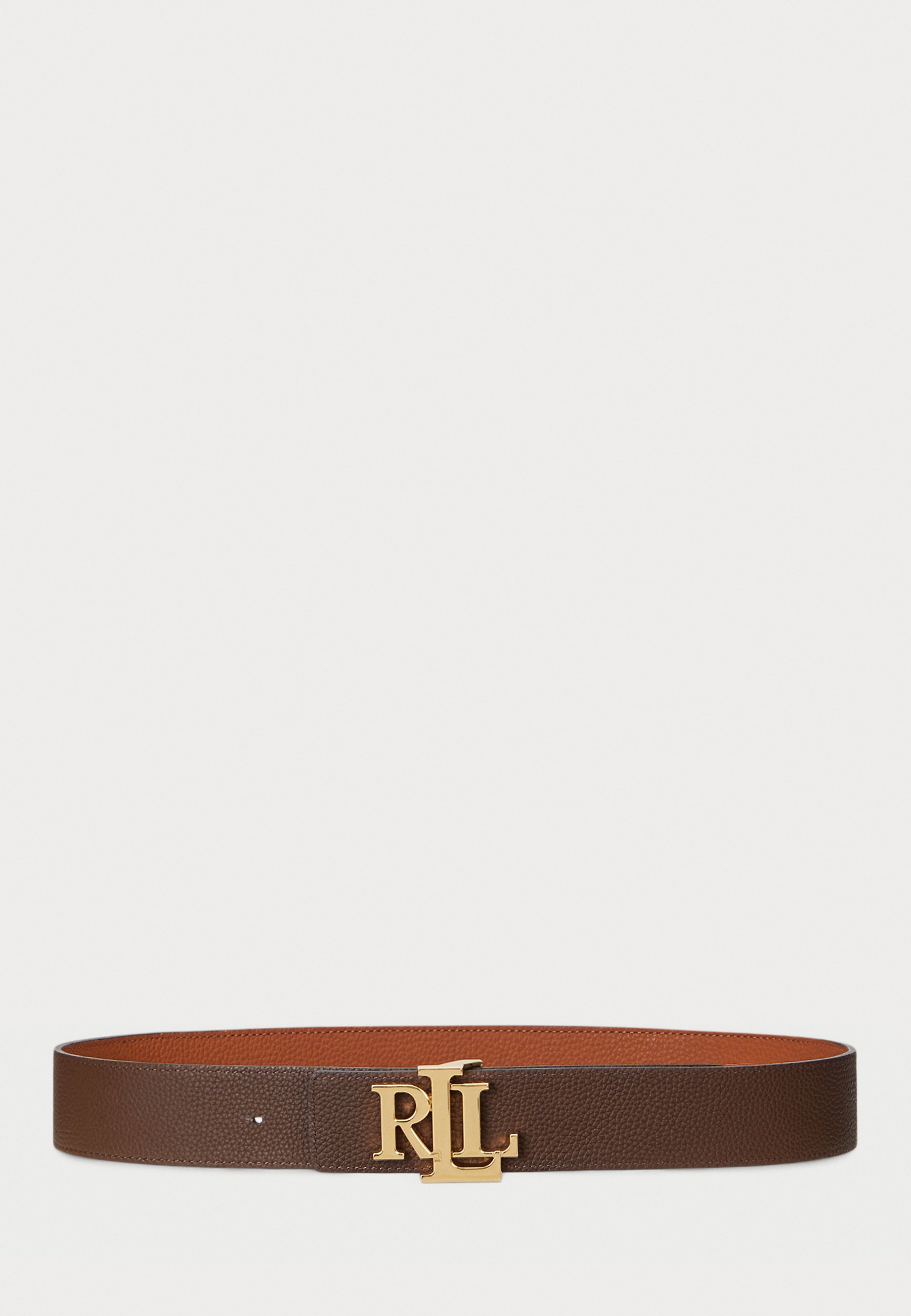 Lauren Ralph Lauren wide Suede  Brown Belt with Gold Buckle Brown Suede Belt 1 Inch - Gold Square Buckle - Shop Now main image 3