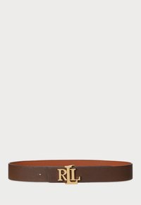 REVERSIBLE PEBBLED LEATHER WIDE BELT - Cintura - dark brown