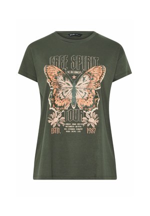 Yours Clothing, PLUS SIZE CASUAL TOPS - T-shirt con stampa - green