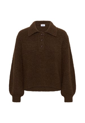 Saint Tropez, TABBATHASZ POLO PULLOVER - Pullover - dark earth melange